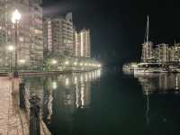 Romantic night stroll along Sentosa Cove