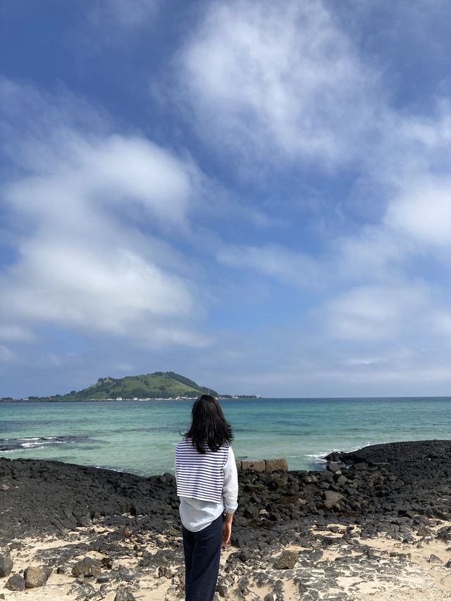 제주 서쪽 푸른바다가 예술인,협재 해수욕장