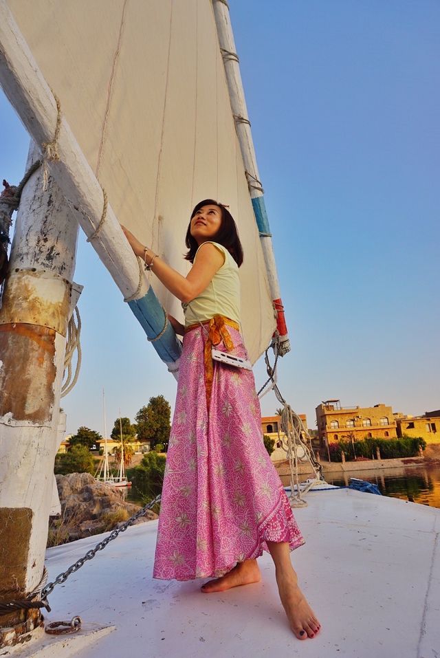 【Travel around the 🌍 world】Egypt 🇪🇬. Aswan Felucca on the Nile River.