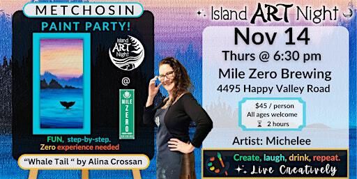 Join us November 14th, painting " Whale Tail" at Mile Zero Brewing with Michelee | Mile Zero Brewing