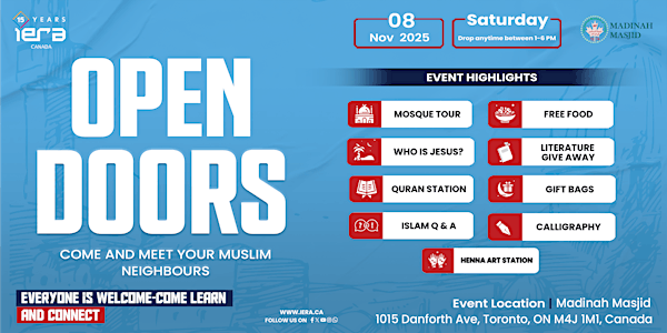 Open doors | Meet your Muslim  neighbors | Madinah Masjid