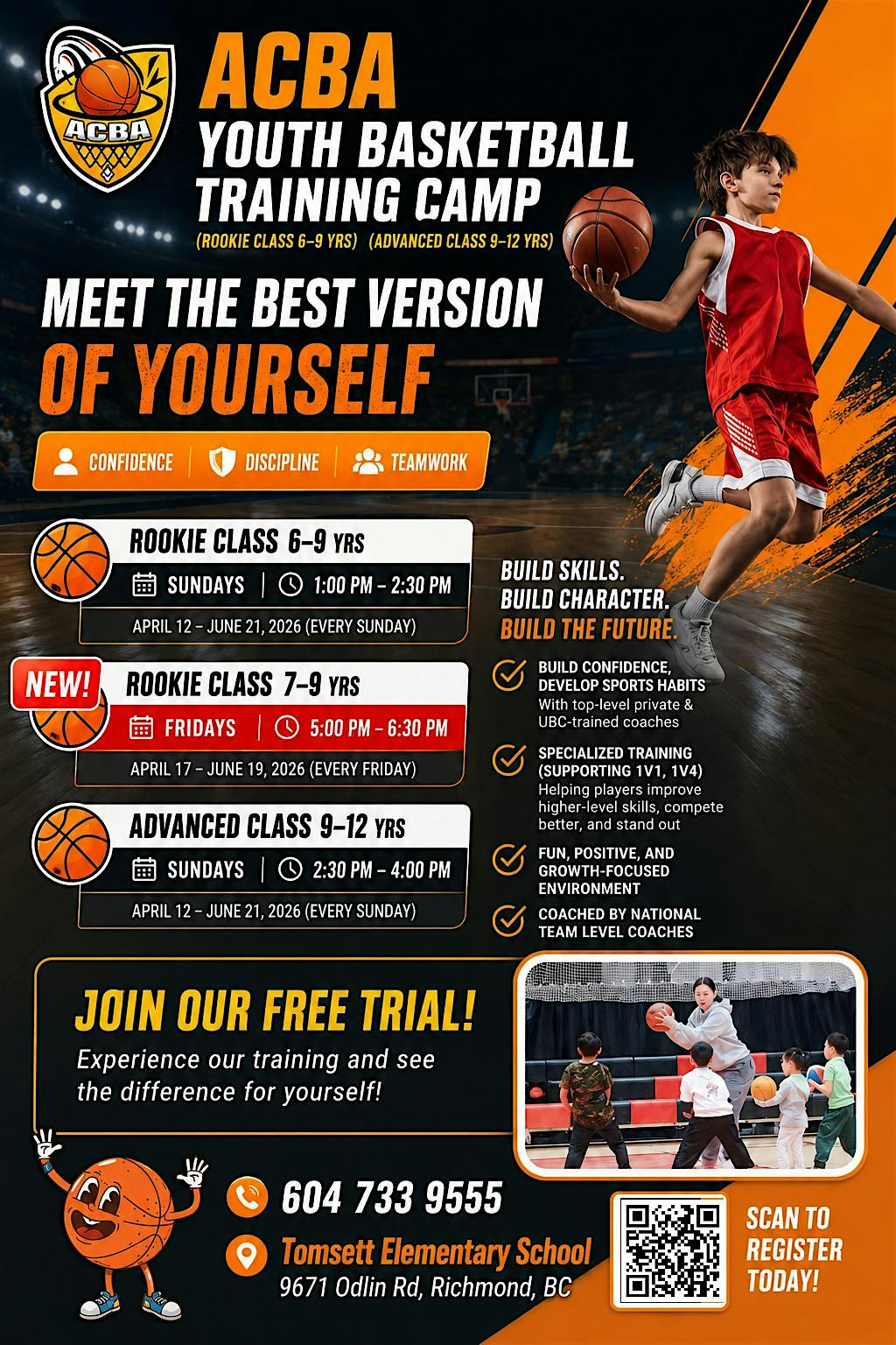 ACBA Youth Basketball Team Growth Training - Free Try-out | Rigorer Arena Vancouver (Skill Lab)