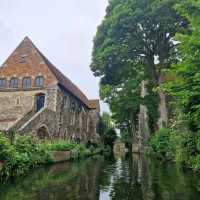 Stour river, Canterbury and church view