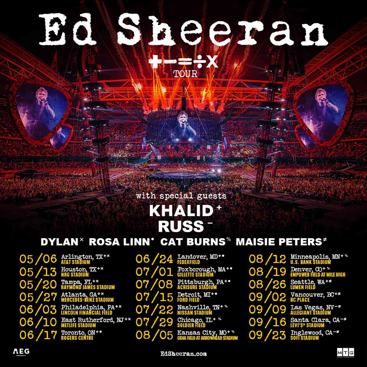 艾德演唱會 Ed Sheeran 2024 里斯本站｜世界巡迴演唱會 +–=÷× Tour | Parque Urbano do Tejo e do Trancão