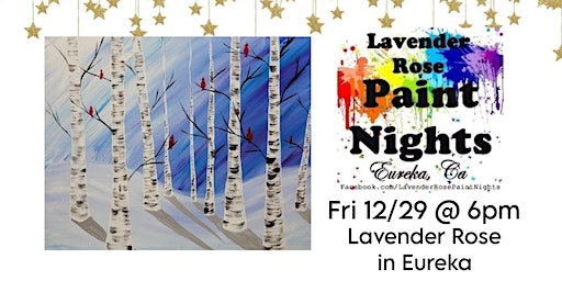 Cardinal Forest Paint Night at Lavender Rose in Eureka | Lavender Rose Paint Nights