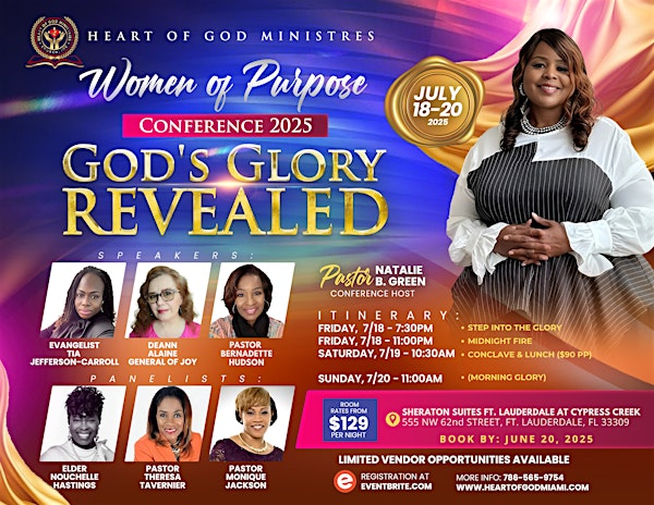 Women of Purpose Conference '25: God's Glory Revealed | Sheraton Suites Fort Lauderdale at Cypress Creek