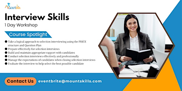 Interview Skills 1 Day Training | For venue details reach us at eventbrite@mountskills.com