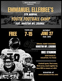 Bee's Believers: 5th Annual Emmanuel Ellerbee Youth Football Camp | Rice Stadium