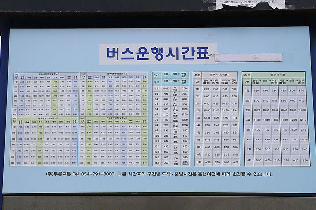 울릉도 교통편 택시 렌트카 버스