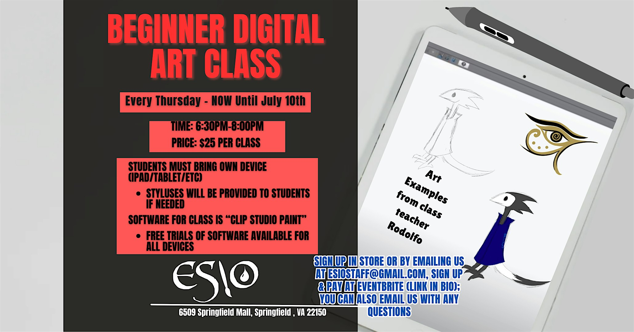 Beginner Digital Art Classes | 6509 Springfield Mall