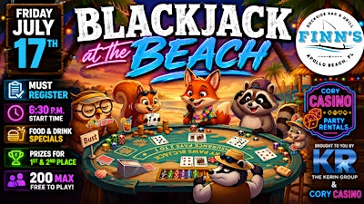 Blackjack at the Beach | Finn's Dockside Bar & Grill