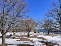 Bronte Heritage Waterfront Park in winter.