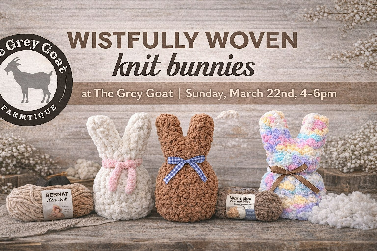 Chunky Knit Bunnies by Wistfully Woven | Grey Goat Farmtique