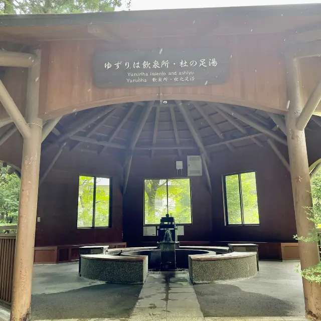 [Gunma] Yuzuriha drinking spring water and Mori no Footbath