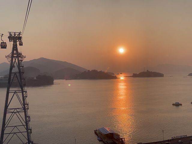 사천바다케이블카에서 즐기는 예쁜 노을🌅