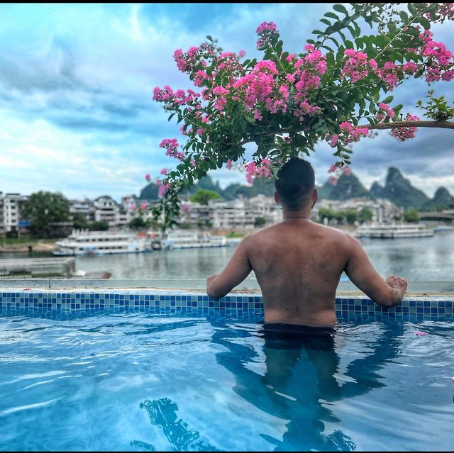 Afternoon tea with view and pool ☕️💦🍉