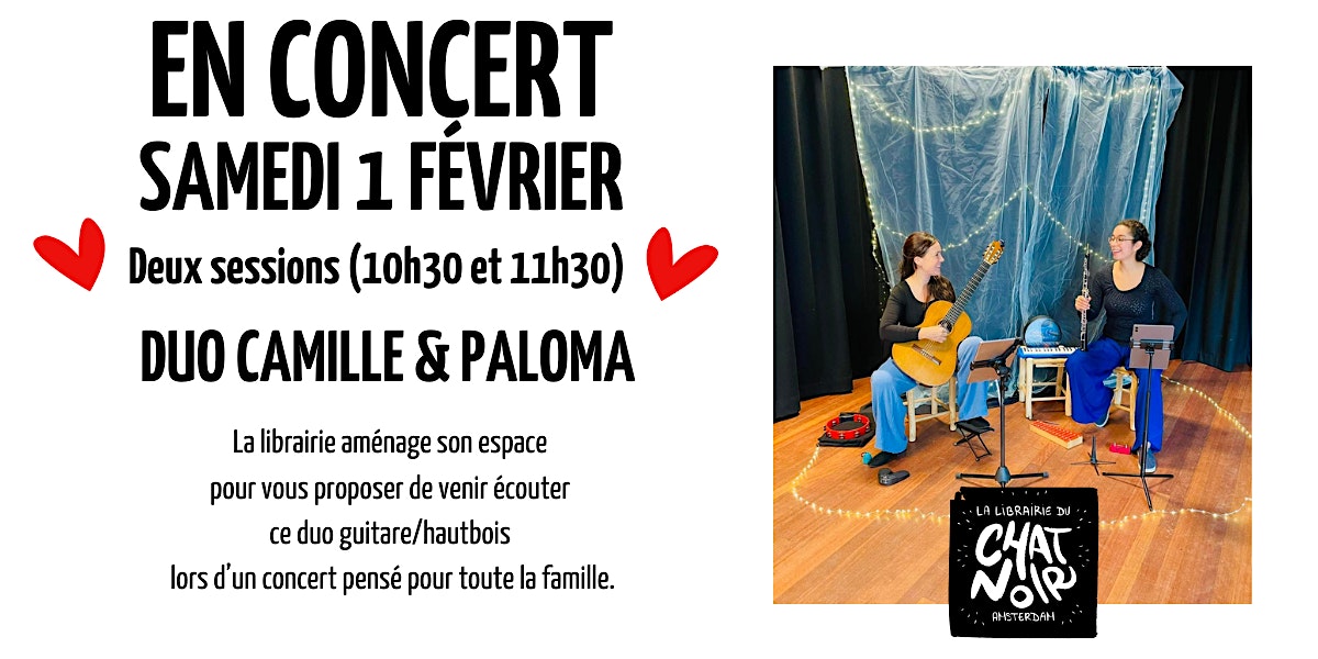 Concert : Duo Camille & Paloma | La Librairie Du Chat Noir