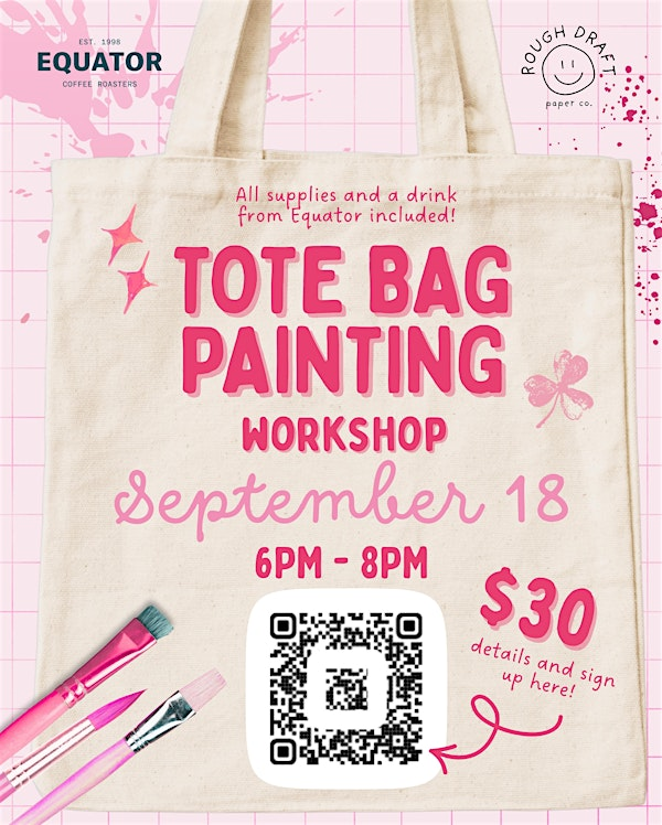 Tote Bag Painting Workshop | Equator Coffee Westboro