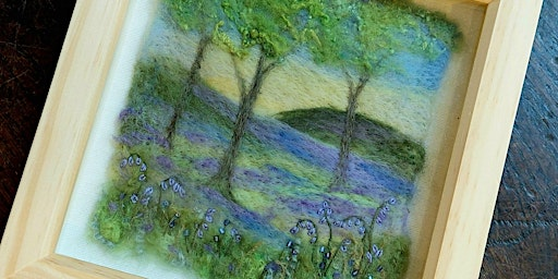 Felted Bluebell Woods - needle felted and embroidered picture | Bayston Hill Memorial Hall