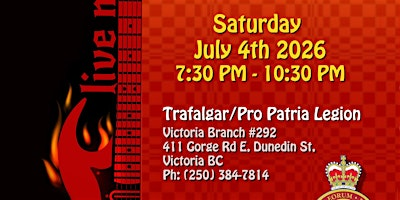 Dancing with Take Cover Band  July 4th-2026. | Trafalgar/Pro Patria Legion Branch 292