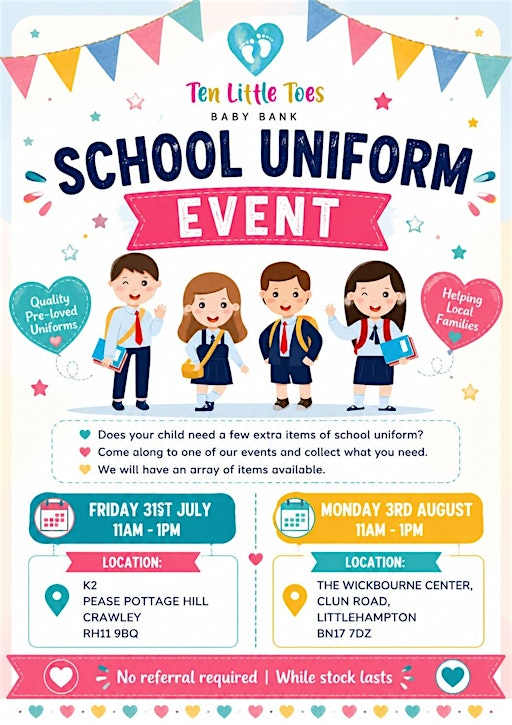 FREE -School Uniform Event - K2 Crawley | K2 Crawley