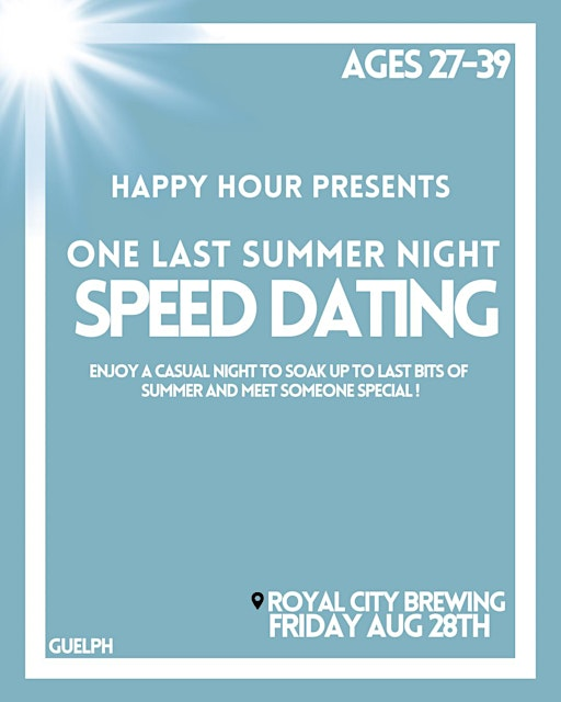 One Last Summer Night Speed Dating Ages 27-39(Guelph) | Royal City Brewing Company