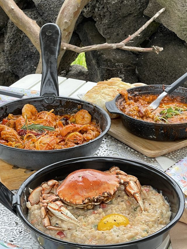 < 제주 맛집 > 야외테라스 꽃밭 초록 정원이 아름다운 이색 브런치 맛집, 배롱정원 