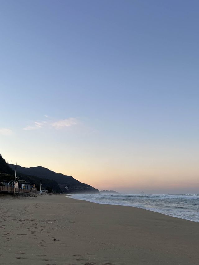 겨울바다 정석인 정동진해변에서 일몰 감상🌅