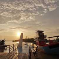 Beautiful fishing village seafood restaurant 