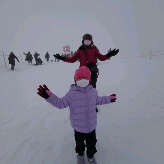 massive snow dome at Jungfraujoch