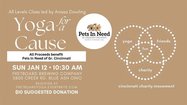 Yoga for a Cause - benefitting Pets in Need of Gr. Cincinnati | Fretboard Brewing Company