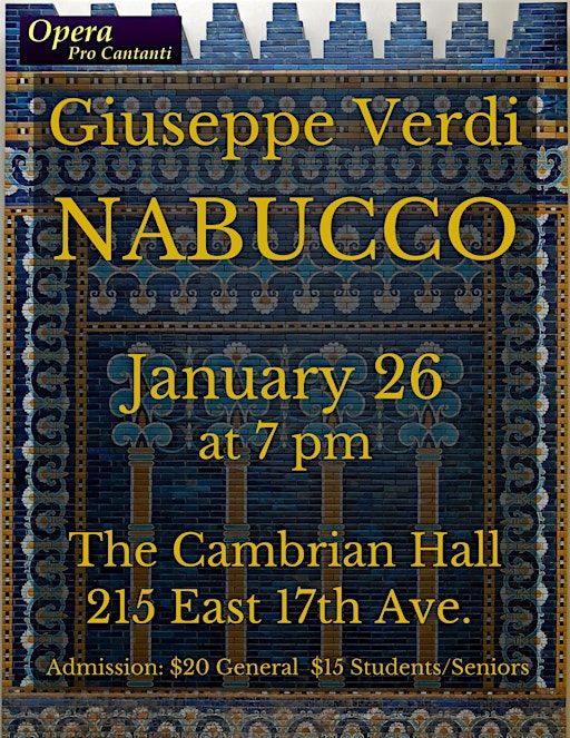 Nabucco | The Cambrian Hall