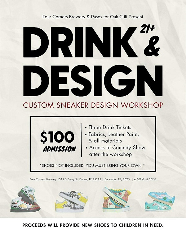 Drink & Design | Custom Sneaker Workshop | Four Corners Brewing Co.