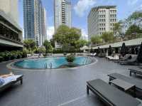 Pool with a city view
