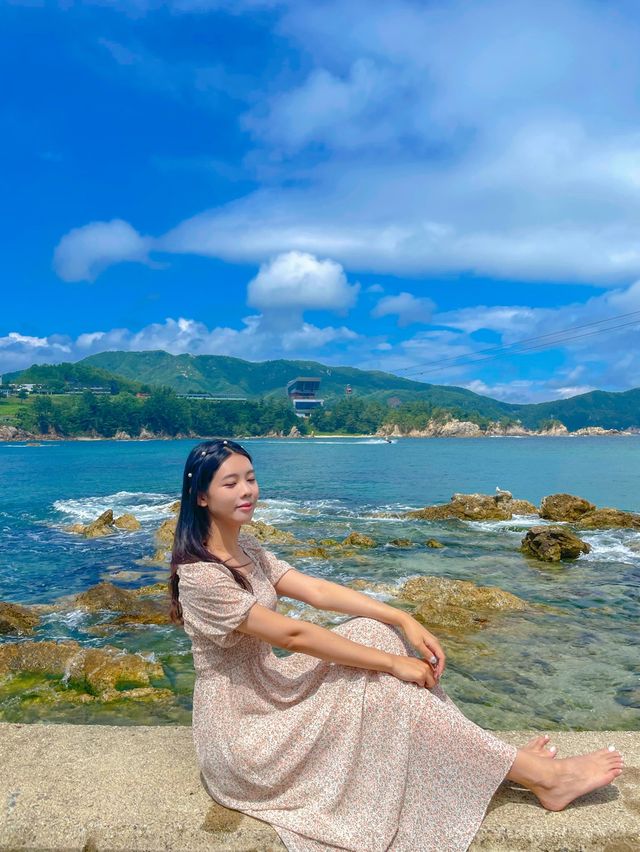 천연수영장에서 스노쿨 해요🤿