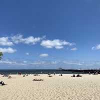 夕暮れのソポトビーチ（夏時間なので21時位です）