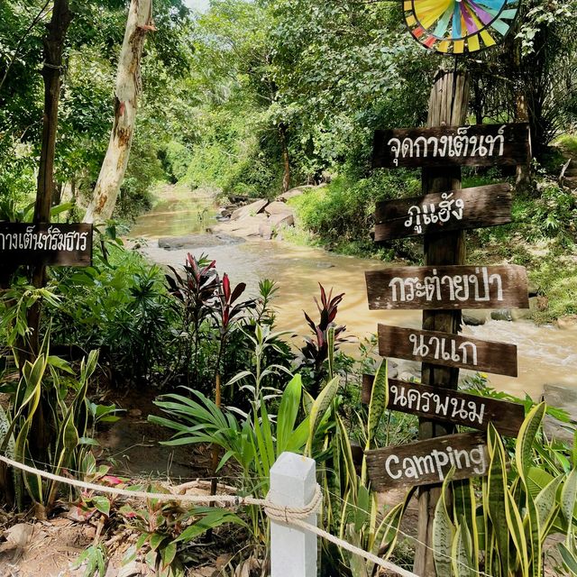 คาเฟ่กลางป่า แคมป์ลับๆ มีน้ำตก 