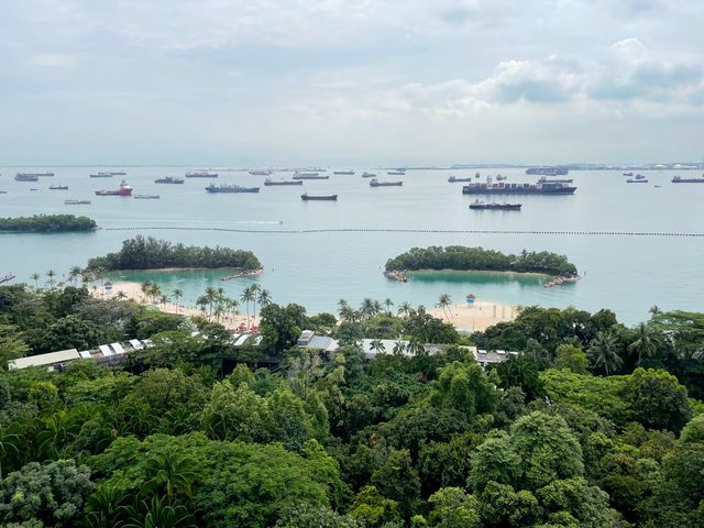 Taking the cable car on the Sentosa Line