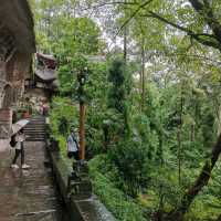 Dazu Rock Carvings on a rainy day