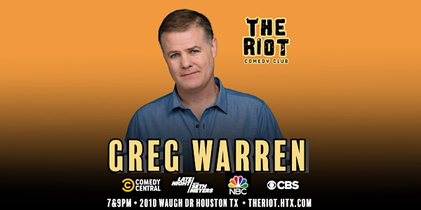 Greg Warren (Comedy Central, NBC, CBS) Headlines The Riot Comedy Club | Rudyard's