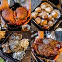 บุฟเฟ่ต์ทะเลเผา คนละ 399.- โคตรฟิน ตลาดนัดรถไฟ!