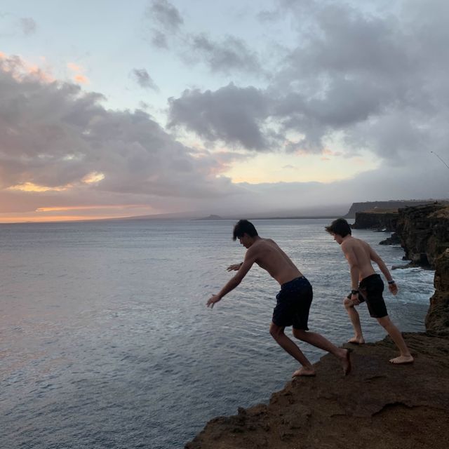 Cliff diving teenagers! 