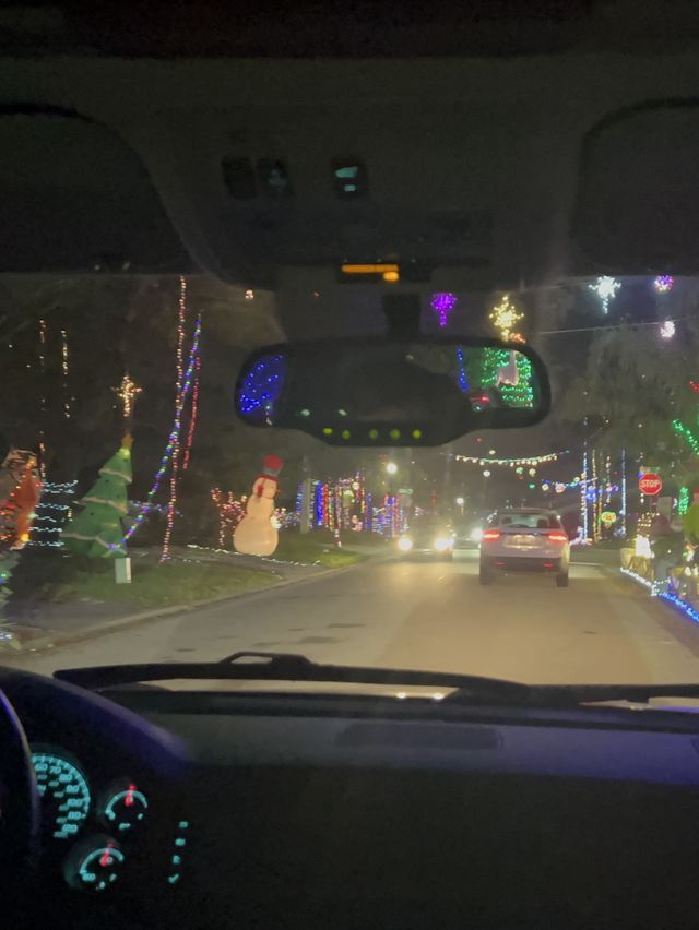 Driving thru Christmas lights - Jax