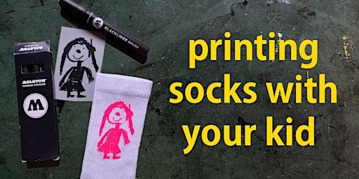 Printing socks with your kid in March | Siebdruckatelier Drucksalon