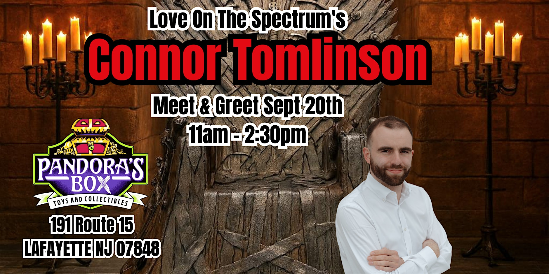Meet & Greet with Love On the Spectrum's Connor Tomlinson @ Pandora's Box | Pandora's Box Toys & Collectibles