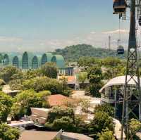 A birds eye view of Sentosa in cable car 