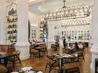 Incredible breakfast spread at Raffles Hotel