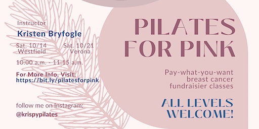 Pilates for Pink Outdoor Fundraiser Class - Saturday 10/21 - Verona | Verona Park