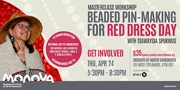 MASTERCLASS WORKSHOP: Beaded Pin-Making For Red Dress Day | MONOVA: Museum of North Vancouver