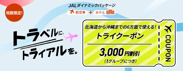 JALダイナミックパッケージ　トライクーポン | 日本